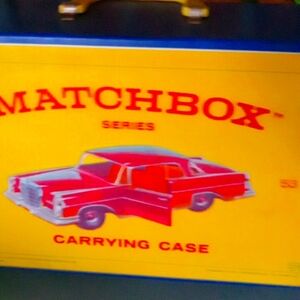 1960's Matchbox vehicles and carrying case.